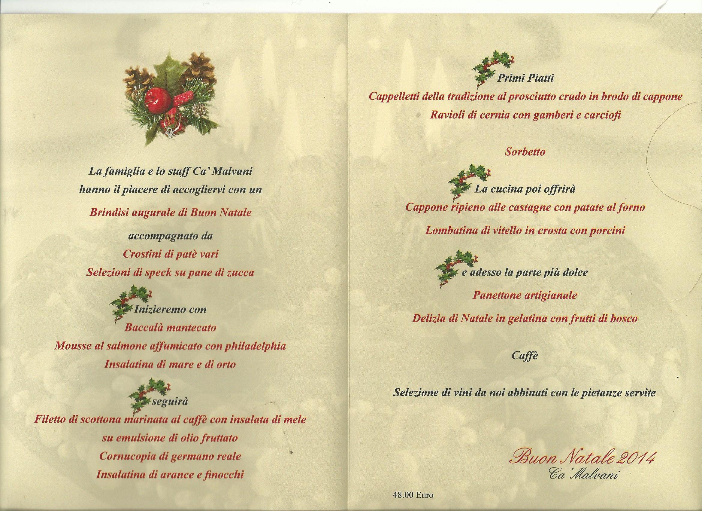 Buon Natale Un Ca.Natale 2014 Ca Malvani Albergo E Ristorante